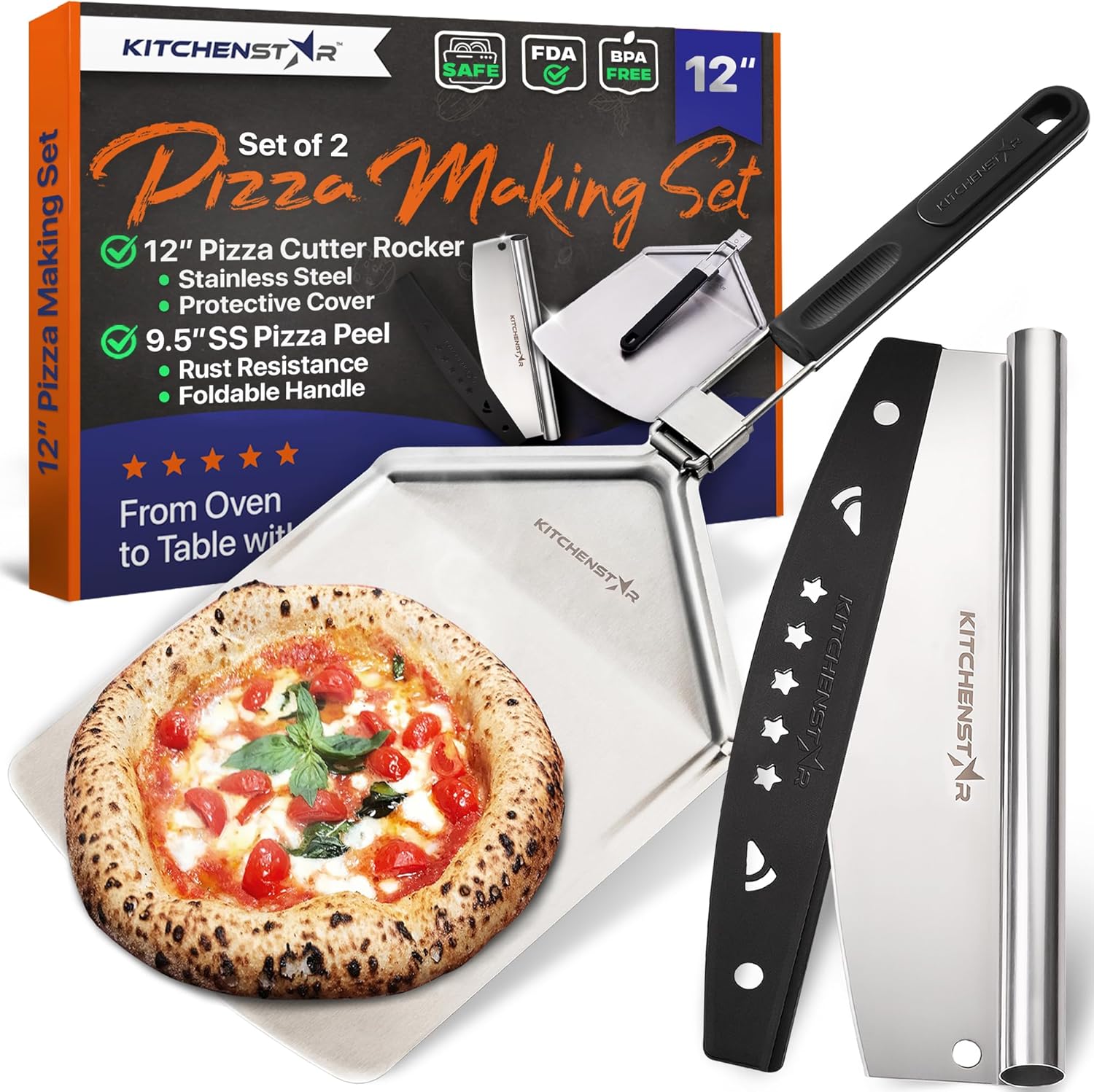 Pizza Making Kit by kitchenStar (Set of 2), Small - 12