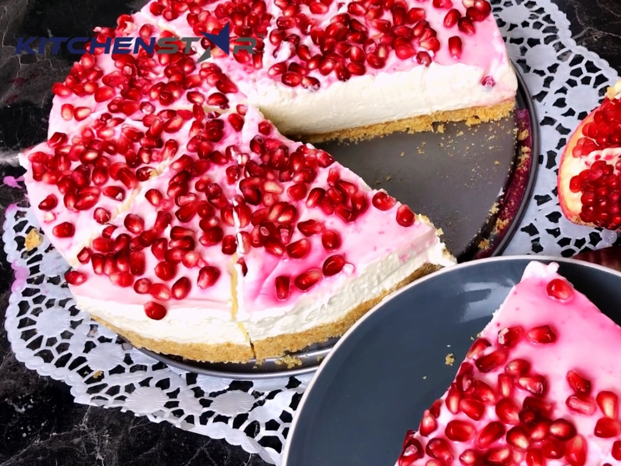 White Chocolate and Pomegranate Cheesecake
