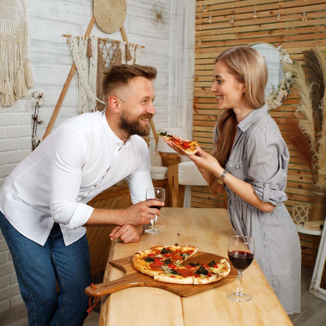 KitchenStar Pizza Cutter Rocker 16" Blade + Wooden Pizza Peel 16" - Pizza Making Bundle