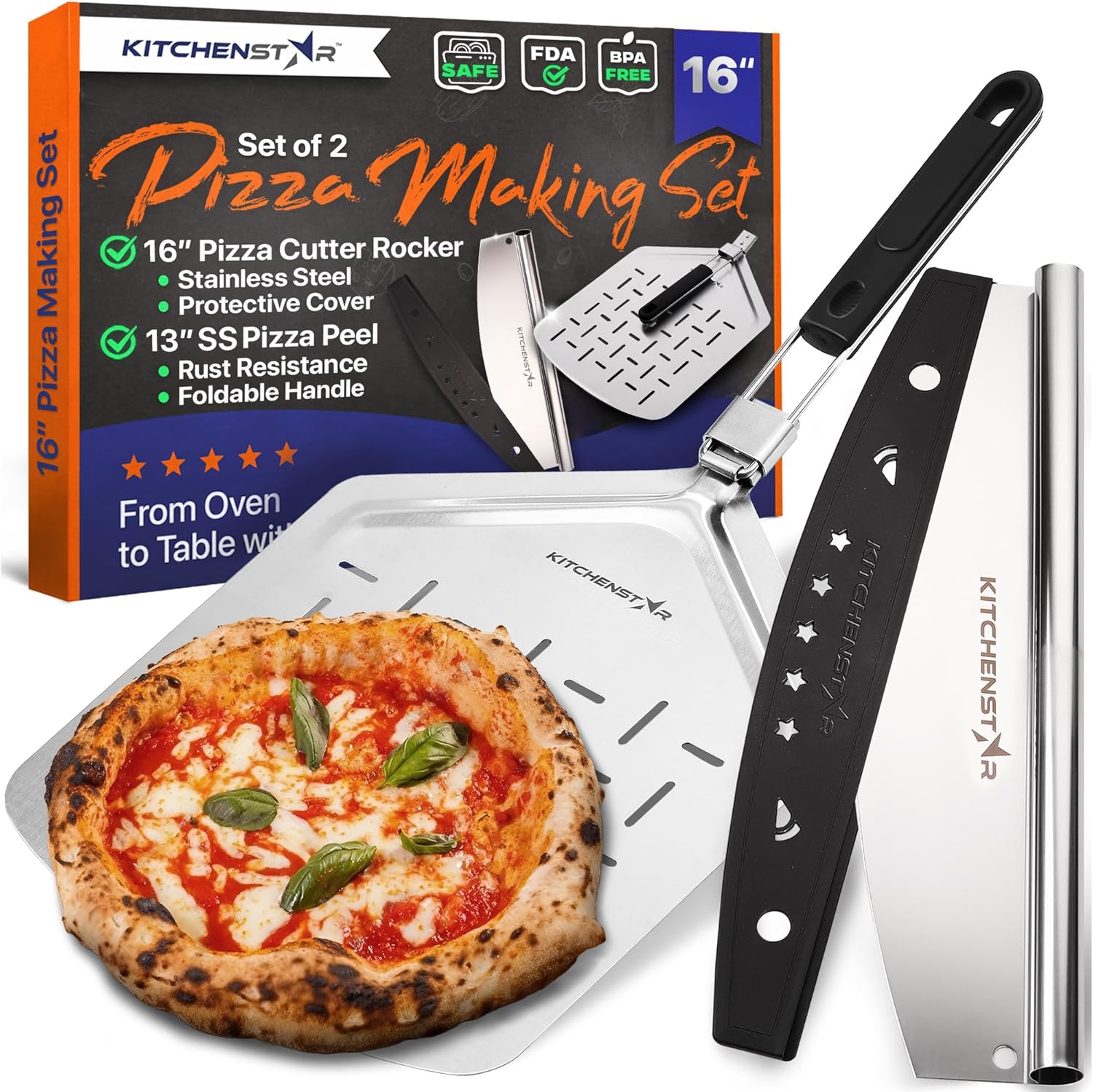 Pizza Making Kit by kitchenStar (Set of 2), Large - 16