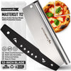 12-Inch Pizza Cutter Rocker Blade — One-Cut Slicing, Silver